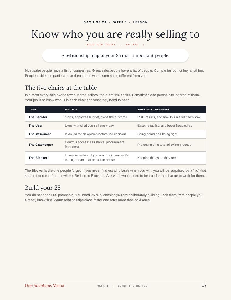 Day 1: Know who you are really selling to